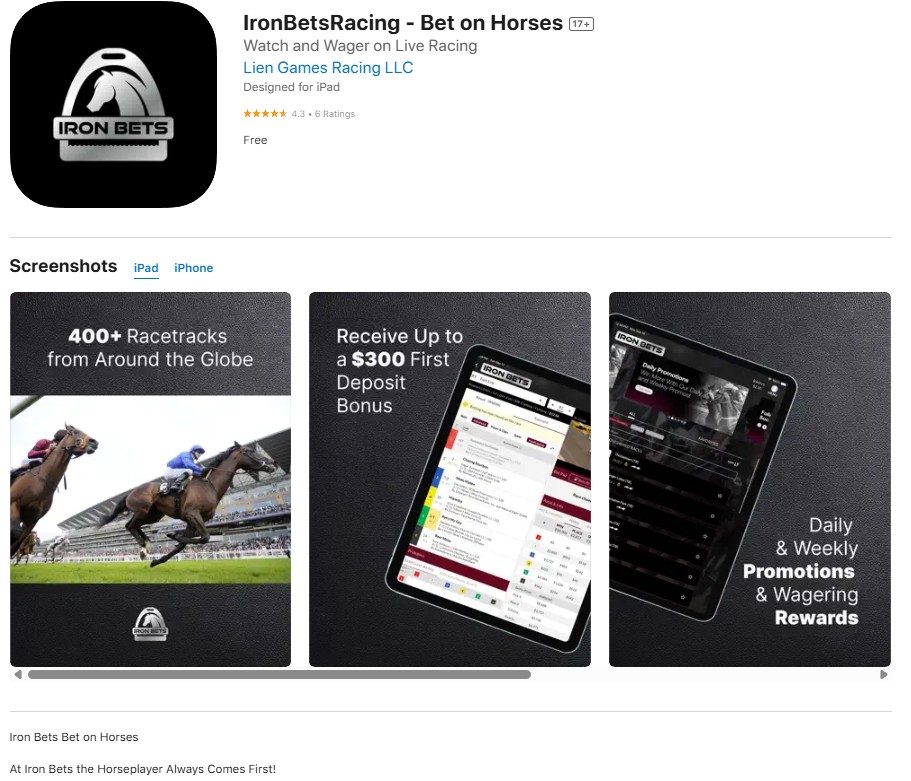 IronBets Racing App Promo