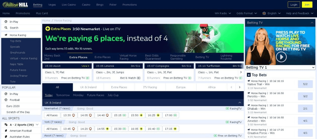 william hill is best for odds guaranteed and horse amrkets in the UK