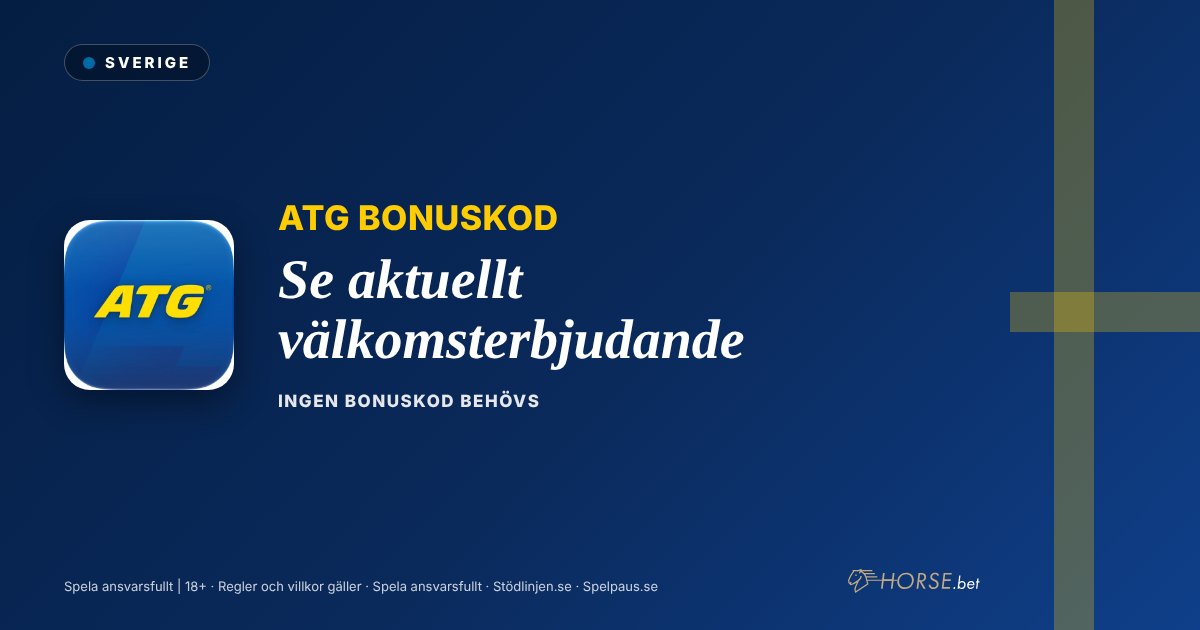 ATG bonuskod: Se aktuellt välkomsterbjudande