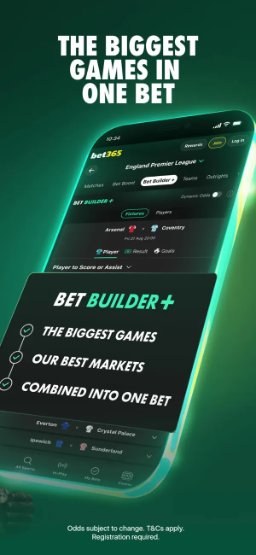 bet365 app Danmark – Bet Builder+ på de største kampe