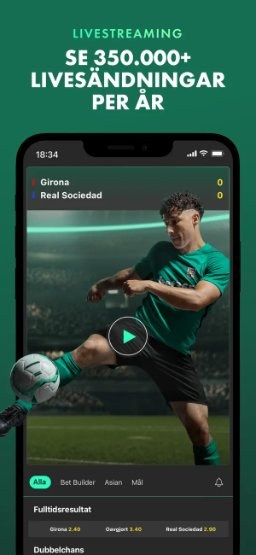 bet365-appen – livestreaming med över 350 000 sändningar per år