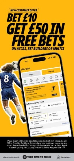 Betfair app – new customer free bet offer screen from the App Store listing
