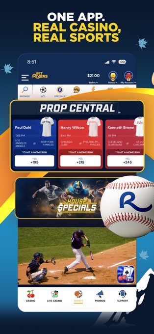 BetRivers app – Prop Central player markets