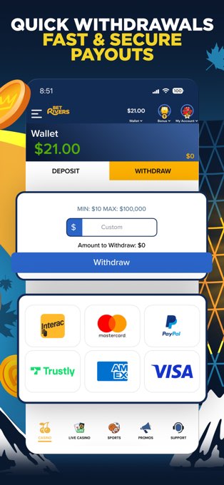 BetRivers app – withdrawal and payment methods