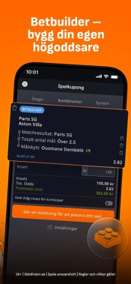Betsson-appen – Betbuilder på fotboll