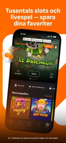 Betsson-appen – slots och livespel