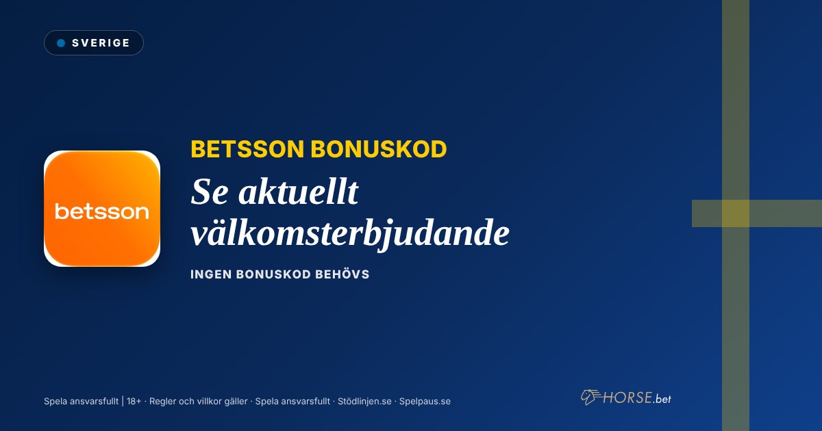 Betsson bonuskod: Se aktuellt välkomsterbjudande