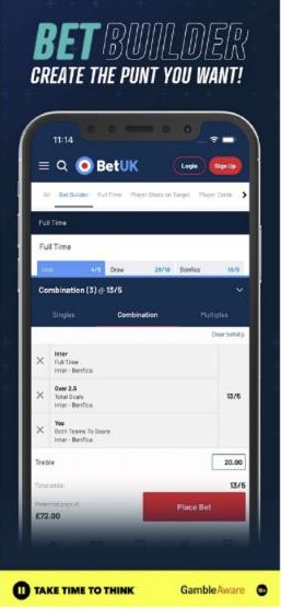 BetUK review: building a Bet Builder in the BetUK app