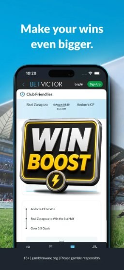 BetVictor app – Win Boost on football bets