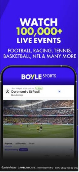 Use a BoyleSports free bet as you watch: 100,000+ live events including racing