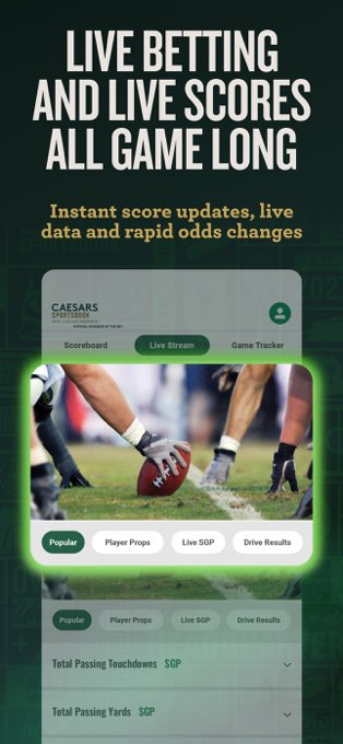 Caesars app – live betting with live scores