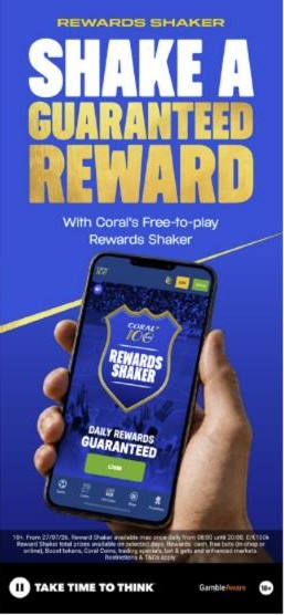 Coral free bet alternative: Rewards Shaker, a free-to-play game with a daily guaranteed reward