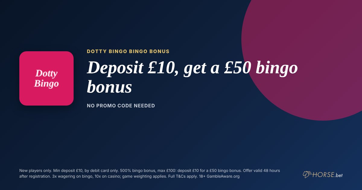 Dotty Bingo promo code and welcome offer: Deposit £10, get a £50 bingo bonus