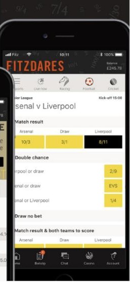 Fitzdares promo code not needed: football match betting in the Fitzdares app