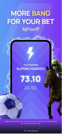 No kwiff promo code needed: Supercharged odds, kwiff's random odds boosts on bets including racing