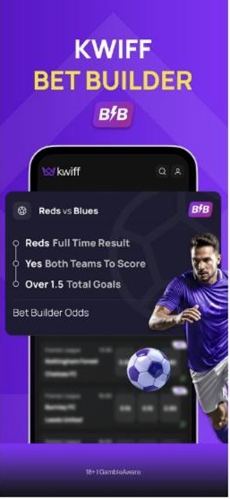 kwiff welcome offer includes a Bet Builder free bet: the kwiff Bet Builder screen