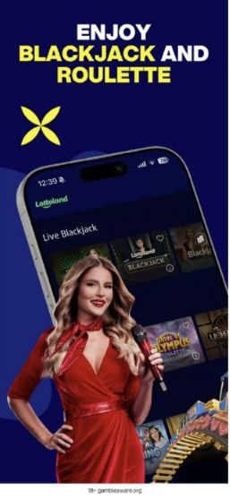Lottoland live casino blackjack and roulette, separate from the Lottoland welcome offer for sport
