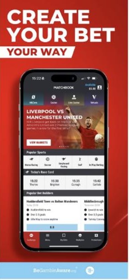 Matchbook promo code REBATE20 review: building a bet on today’s race card in the Matchbook app