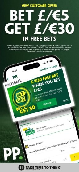 Paddy Power app – new customer free bet offer screen from the App Store listing