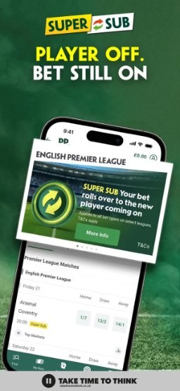 Paddy Power app – Super Sub on player bets