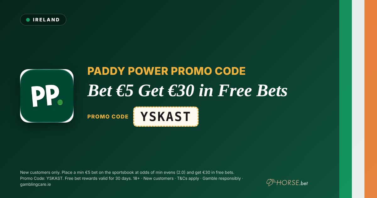 Paddy Power promo code: Bet €5 Get €30 in Free Bets