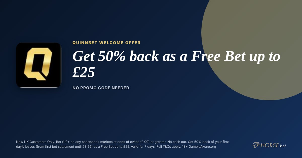 QuinnBet promo code and welcome offer: Get 50% back as a Free Bet up to £25