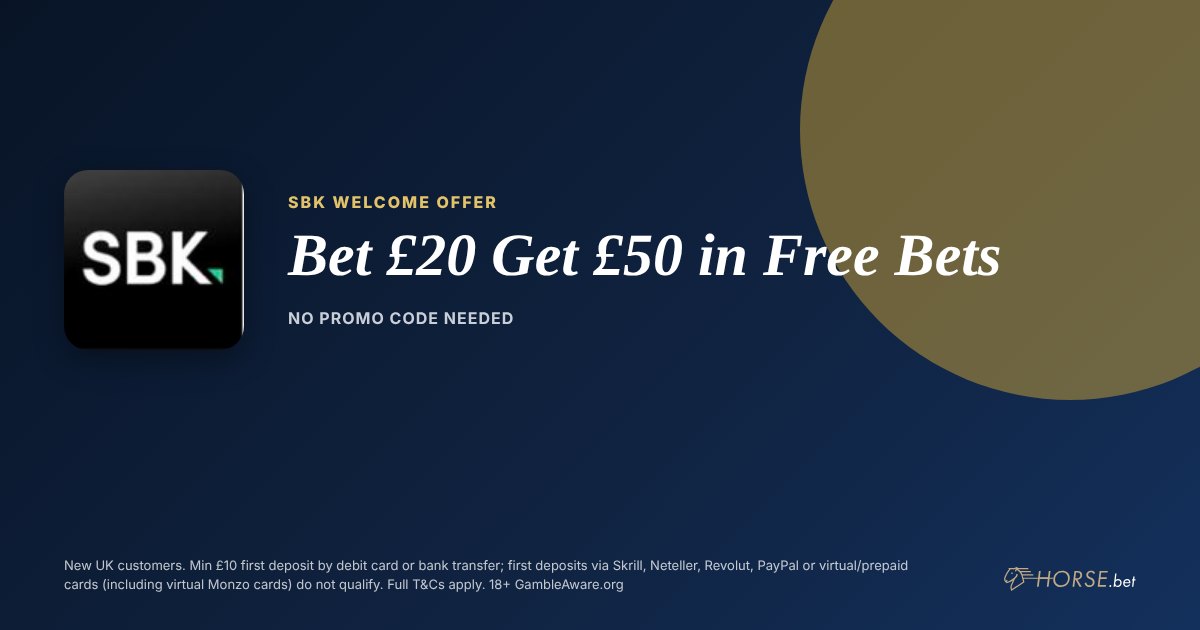 SBK promo code and welcome offer: Bet £20 Get £50 in Free Bets