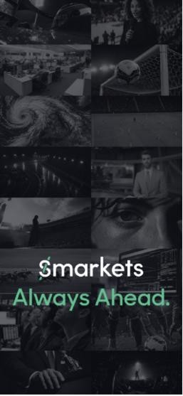 Smarkets review: the Always Ahead opening screen of the Smarkets app