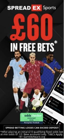Spreadex welcome offer: £60 in free bets from Spreadex Sports