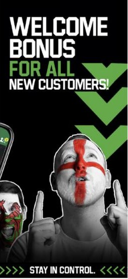Unibet welcome offer: the welcome bonus banner for all new customers