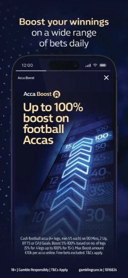 William Hill app – Acca Boost up to 100% on football accumulators