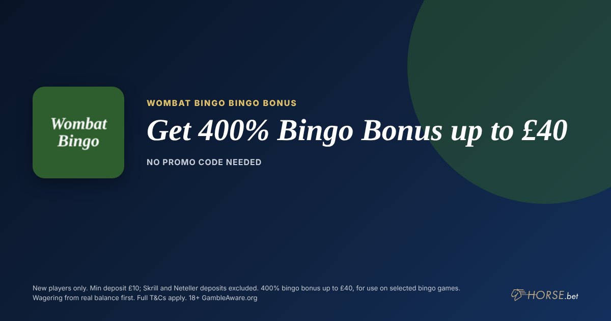 Wombat Bingo promo code and welcome offer: Get 400% Bingo Bonus up to £40
